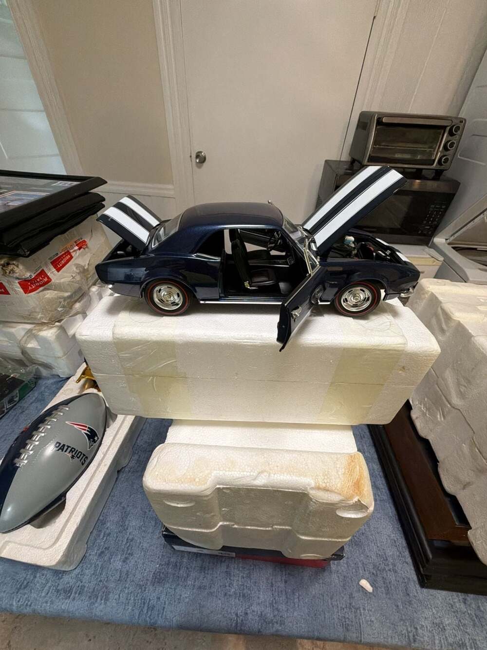 ACME Trading Co. 1967 Camaro Diecast Car Blue White Stripes